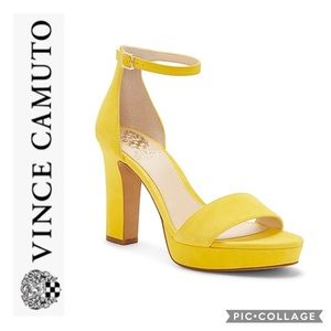 🆕VC Sathina Daisy Yellow Suede Platform Sandals